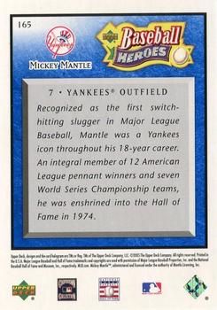 2005 Upper Deck Baseball Heroes - Blue #165 Mickey Mantle Back