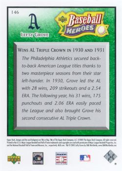 2005 Upper Deck Baseball Heroes - Emerald #146 Lefty Grove Back