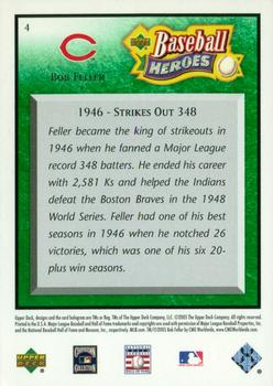 2005 Upper Deck Baseball Heroes - Emerald #4 Bob Feller Back