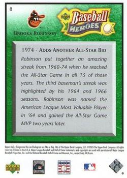 2005 Upper Deck Baseball Heroes - Emerald #8 Brooks Robinson Back