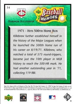 2005 Upper Deck Baseball Heroes - Emerald #34 Harmon Killebrew Back