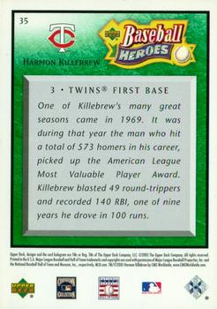2005 Upper Deck Baseball Heroes - Emerald #35 Harmon Killebrew Back
