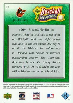 2005 Upper Deck Baseball Heroes - Emerald #36 Jim Palmer Back