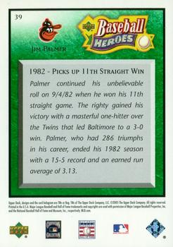 2005 Upper Deck Baseball Heroes - Emerald #39 Jim Palmer Back