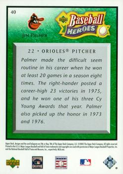 2005 Upper Deck Baseball Heroes - Emerald #40 Jim Palmer Back