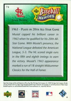 2005 Upper Deck Baseball Heroes - Emerald #74 Stan Musial Back