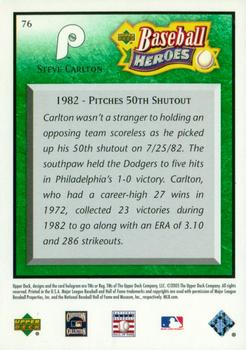 2005 Upper Deck Baseball Heroes - Emerald #76 Steve Carlton Back