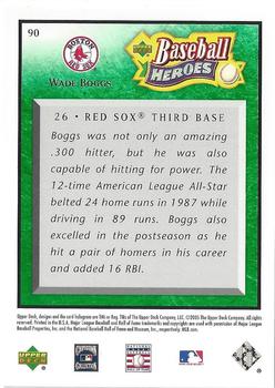 2005 Upper Deck Baseball Heroes - Emerald #90 Wade Boggs Back