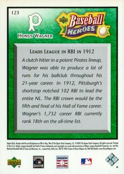 2005 Upper Deck Baseball Heroes - Emerald #123 Honus Wagner Back