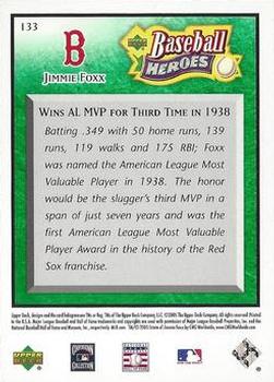 2005 Upper Deck Baseball Heroes - Emerald #133 Jimmie Foxx Back