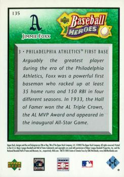 2005 Upper Deck Baseball Heroes - Emerald #135 Jimmie Foxx Back