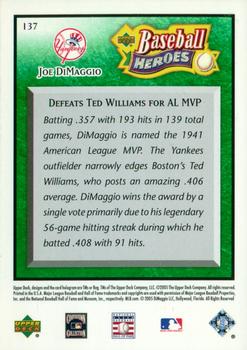 2005 Upper Deck Baseball Heroes - Emerald #137 Joe DiMaggio Back