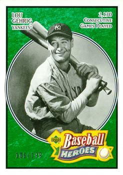 2005 Upper Deck Baseball Heroes - Emerald #151 Lou Gehrig Front