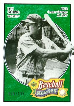 2005 Upper Deck Baseball Heroes - Emerald #153 Lou Gehrig Front