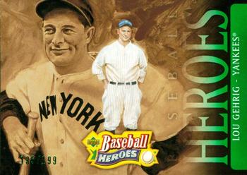 2005 Upper Deck Baseball Heroes - Emerald #155 Lou Gehrig Front
