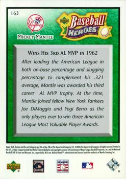 2005 Upper Deck Baseball Heroes - Emerald #163 Mickey Mantle Back
