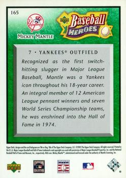 2005 Upper Deck Baseball Heroes - Emerald #165 Mickey Mantle Back