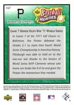 2005 Upper Deck Baseball Heroes - Emerald #167 Roberto Clemente Back