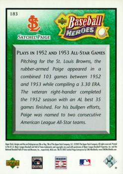 2005 Upper Deck Baseball Heroes - Emerald #183 Satchel Paige Back