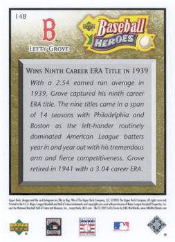 2005 Upper Deck Baseball Heroes - Gold #148 Lefty Grove Back