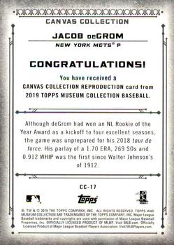 2019 Topps Museum Collection - Canvas Collection Reprints #CC-17 Jacob deGrom Back