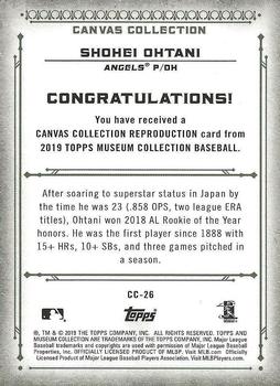 2019 Topps Museum Collection - Canvas Collection Reprints #CC-26 Shohei Ohtani Back