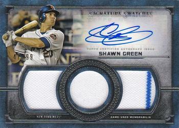 2019 Topps Museum Collection - Single-Player Signature Swatches Triple Relic Autographs #SSTA-SG Shawn Green Front