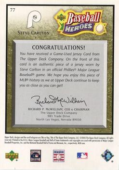 2005 Upper Deck Baseball Heroes - Memorabilia Bronze #77 Steve Carlton Back
