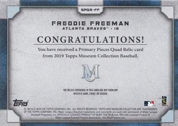2019 Topps Museum Collection - Single-Player Primary Pieces Quad Relics Copper #SPQR-FF Freddie Freeman Back