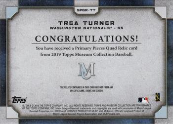 2019 Topps Museum Collection - Single-Player Primary Pieces Quad Relics Copper #SPQR-TT Trea Turner Back