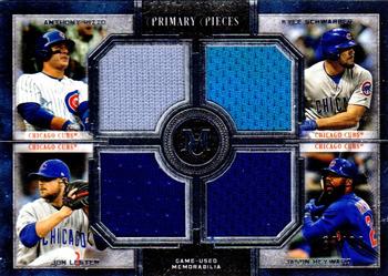 2019 Topps Museum Collection - Four-Player Primary Pieces Quad Relics #FPR-RSLH Anthony Rizzo / Kyle Schwarber / Jon Lester / Jason Heyward Front