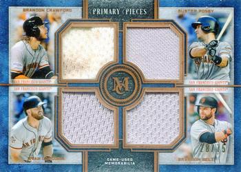 2019 Topps Museum Collection - Four-Player Primary Pieces Quad Relics Copper #FPR-CPLB Brandon Crawford / Buster Posey / Evan Longoria / Brandon Belt Front