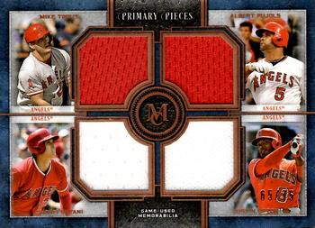 2019 Topps Museum Collection - Four-Player Primary Pieces Quad Relics Copper #FPR-TPOU Mike Trout / Albert Pujols / Shohei Ohtani / Justin Upton Front