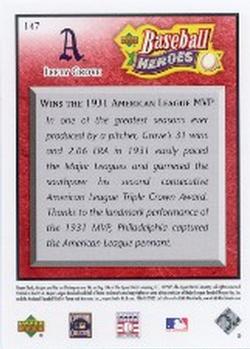 2005 Upper Deck Baseball Heroes - Red #147 Lefty Grove Back