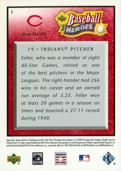 2005 Upper Deck Baseball Heroes - Red #5 Bob Feller Back