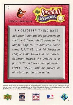 2005 Upper Deck Baseball Heroes - Red #10 Brooks Robinson Back