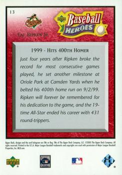 2005 Upper Deck Baseball Heroes - Red #13 Cal Ripken Jr. Back