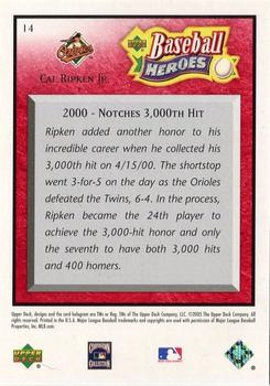 2005 Upper Deck Baseball Heroes - Red #14 Cal Ripken Jr. Back