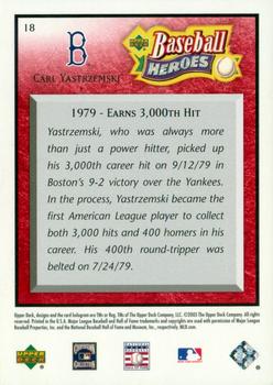 2005 Upper Deck Baseball Heroes - Red #18 Carl Yastrzemski Back