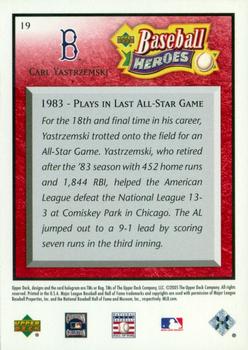 2005 Upper Deck Baseball Heroes - Red #19 Carl Yastrzemski Back