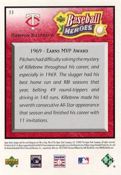 2005 Upper Deck Baseball Heroes - Red #33 Harmon Killebrew Back