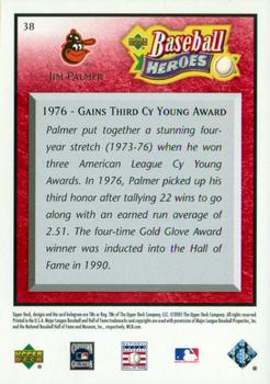 2005 Upper Deck Baseball Heroes - Red #38 Jim Palmer Back