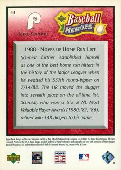 2005 Upper Deck Baseball Heroes - Red #44 Mike Schmidt Back