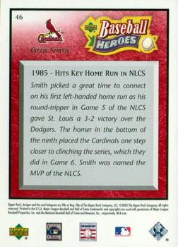 2005 Upper Deck Baseball Heroes - Red #46 Ozzie Smith Back