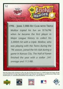 2005 Upper Deck Baseball Heroes - Red #52 Paul Molitor Back