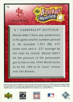 2005 Upper Deck Baseball Heroes - Red #75 Stan Musial Back