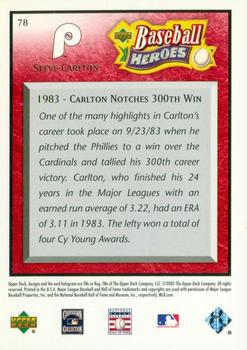 2005 Upper Deck Baseball Heroes - Red #78 Steve Carlton Back