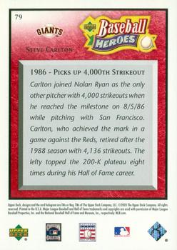 2005 Upper Deck Baseball Heroes - Red #79 Steve Carlton Back
