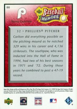 2005 Upper Deck Baseball Heroes - Red #80 Steve Carlton Back