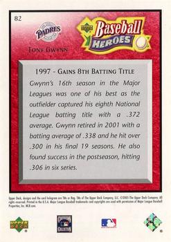 2005 Upper Deck Baseball Heroes - Red #82 Tony Gwynn Back
